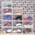 Shoe Storage Box Transparent, Side Open storage Organizer Boxes Drawer Case Plastic