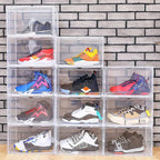 Shoe Storage Box Transparent, Side Open storage Organizer Boxes Drawer Case Plastic
