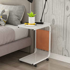 Side Table Mobile C-Shaped End Table with Wheels Portable Couch Small Table Multi-Functional Use