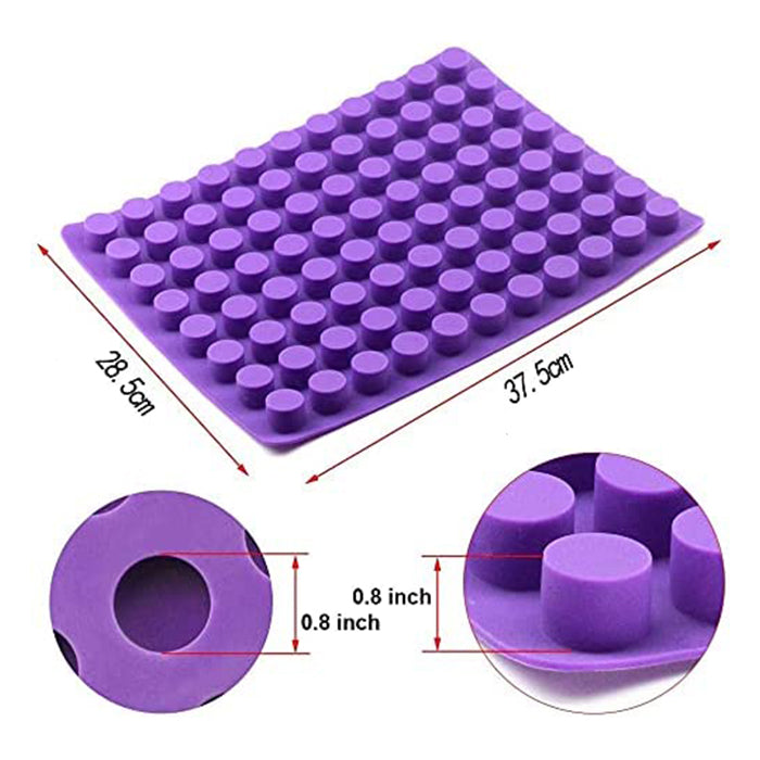 Mini Round Cheese Cake Moulds with 88 cavities Baking Silicone Mould for Candy Ice Mould and Chocolate Truffle Jelly dimensions