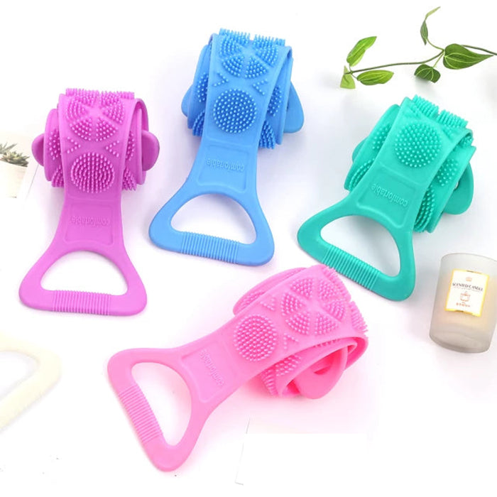 Silicone Shower Rubbing Strap For Body Cleaning &amp; Massage colors