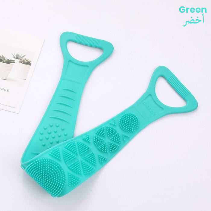 Silicone Shower Rubbing Strap For Body Cleaning &amp; Massage green