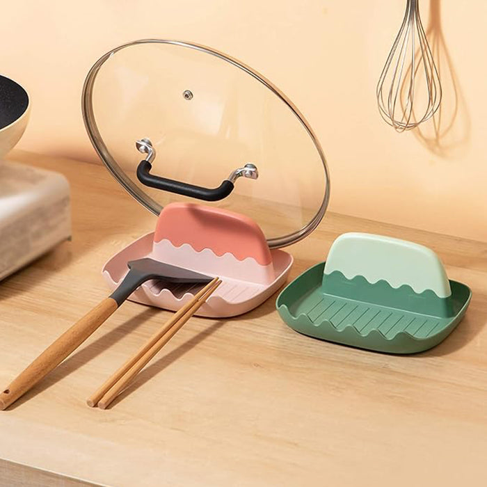 Pan Lid Holder Supports Spoons Pot Cover Rests Spatula Stand For Kitchen Convenience Utensils Tools  lid holder