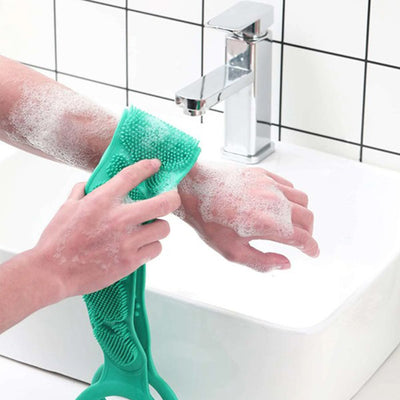 Silicone Bath Body Brush, Exfoliating Lengthen Silicone Body Back Scrubber