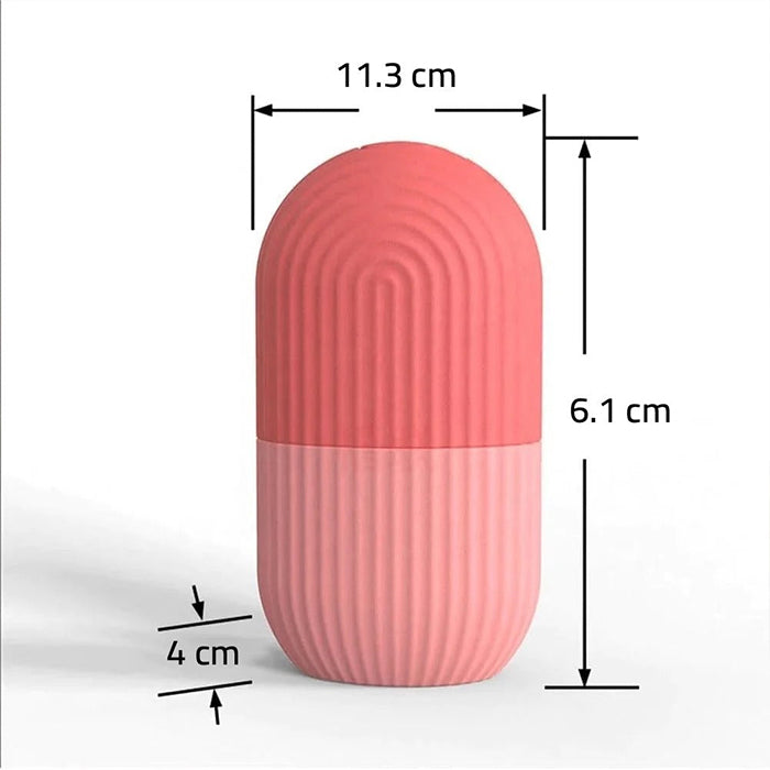 Silicone Ice Roller Massager - Reusable Ice Cube Holder, Skin Care Tool for Glowing Skin dimensions