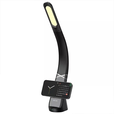 Black Green Lion LED desk lamp with digital clock display and flexible neck Qatar Homesouq Qatar