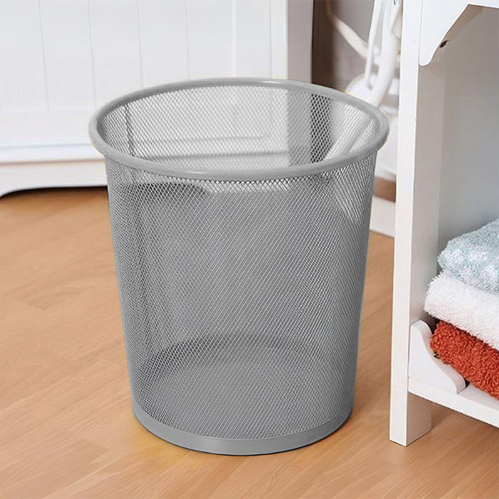Round metal mesh garbage waste bin with smooth edges for safe handling Qatar