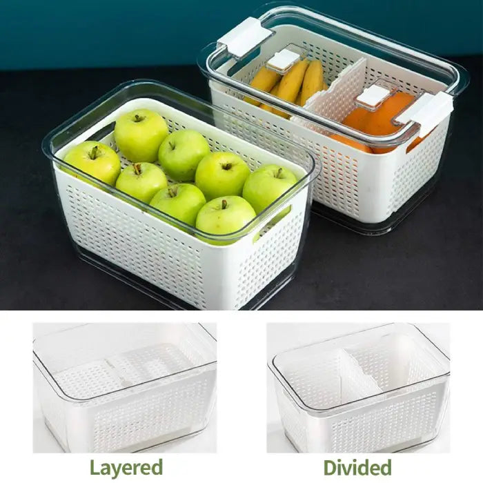 Fruits basket storage with divided and layered compartments for better organization Homesouq Qatar