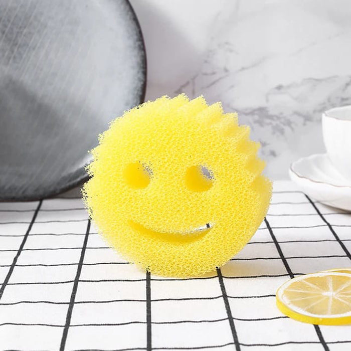 Smiley Face Kitchen Scrubber, Soft Deep Cleaning Wipe,3 Pcs Dish Washing Sponge For Kitchen 