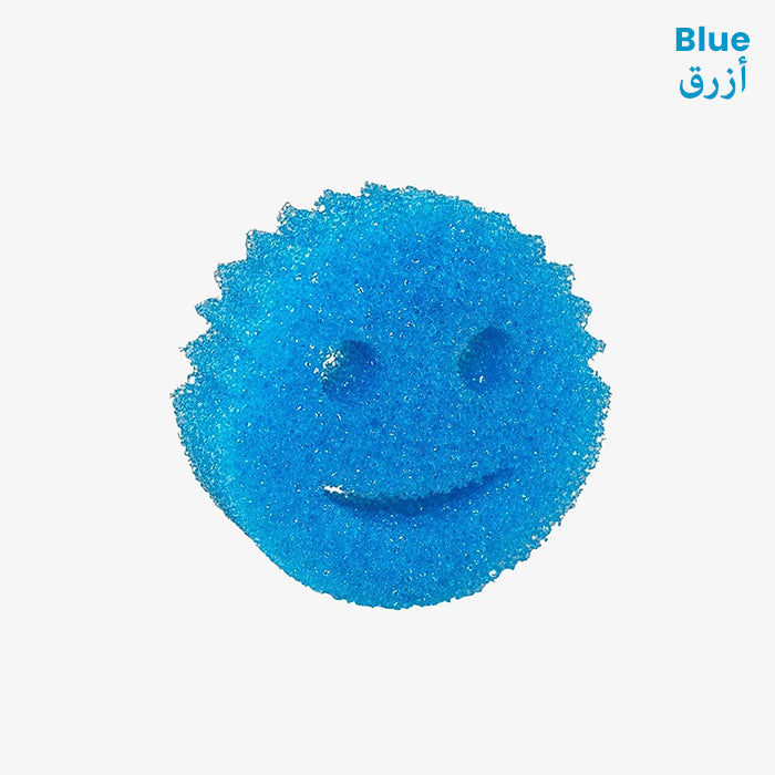 Smiley Face Kitchen Scrubber, Soft Deep Cleaning Wipe,3 Pcs Dish Washing Sponge For Kitchen blue