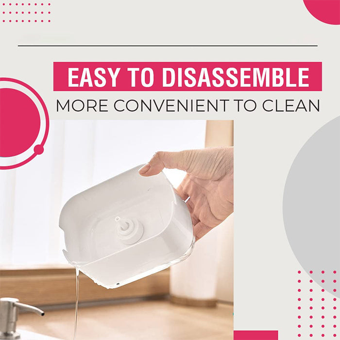 Soap Dispenser for Kitchen with Sponge Holder 300ml, 2in1 Liquid Soap Dispenser convenient to clean