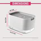 Soap Dispenser for Kitchen with Sponge Holder 300ml, 2in1 Liquid Soap Dispenser dimensions
