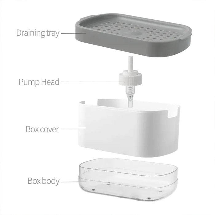 Soap Dispenser for Kitchen with Sponge Holder 300ml, 2in1 Liquid Soap Dispenser items and uses