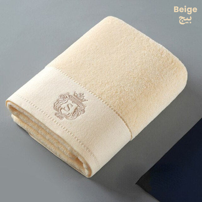 Soft, Absorbent Cotton Towel - Bath, Hand, and Face Towels beige