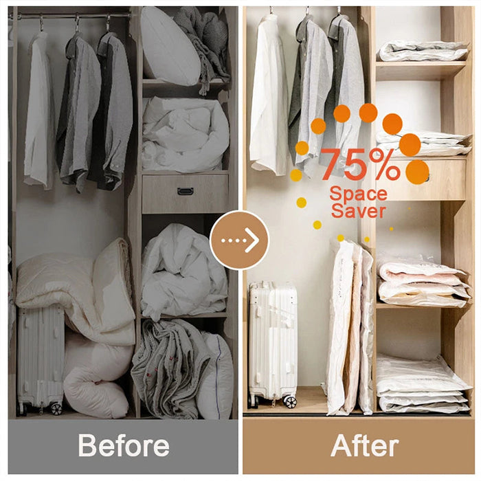 Space saver vacuum bags for clothes discount