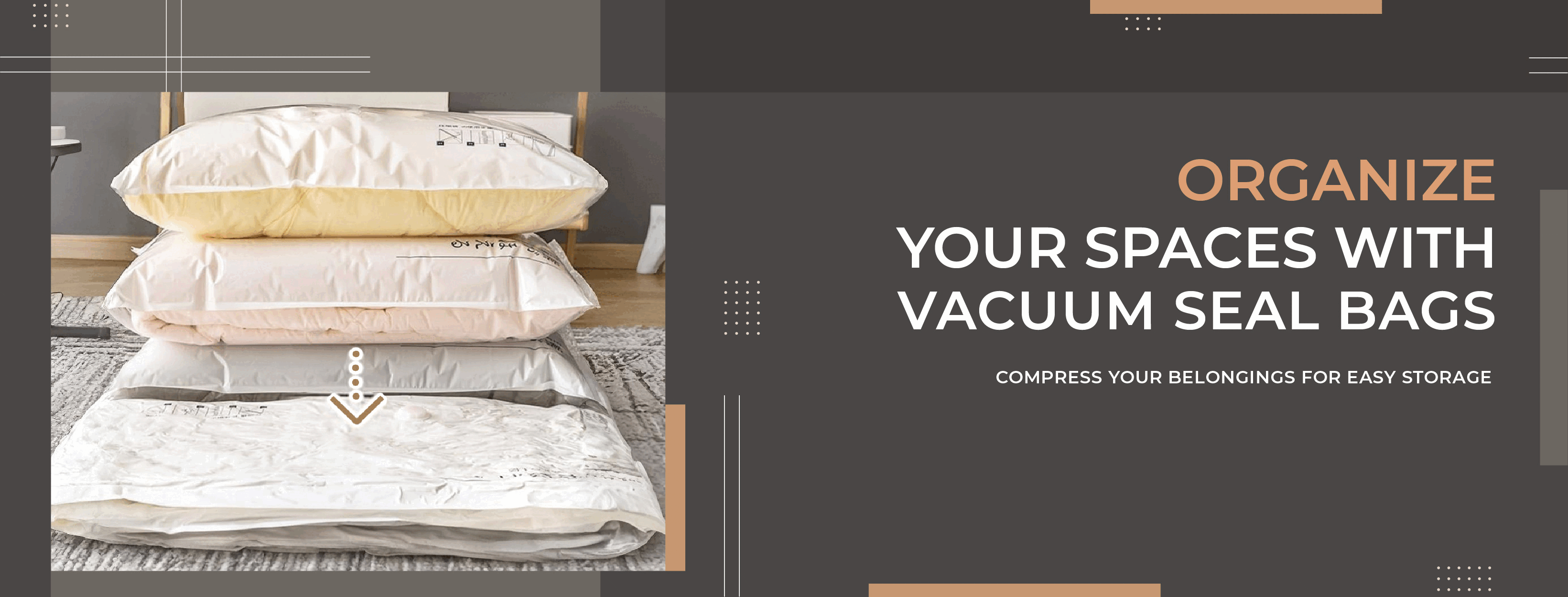 Space Saving Vacuum Seal Bags, Travel vacuum plastic bags _ Homesouq – HomeSouq Online Shopping - Desktop Banner