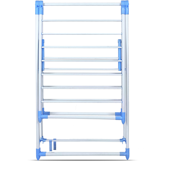 Compact folded clothes rack storage position showing space saving drying rack design for small homes Qatar