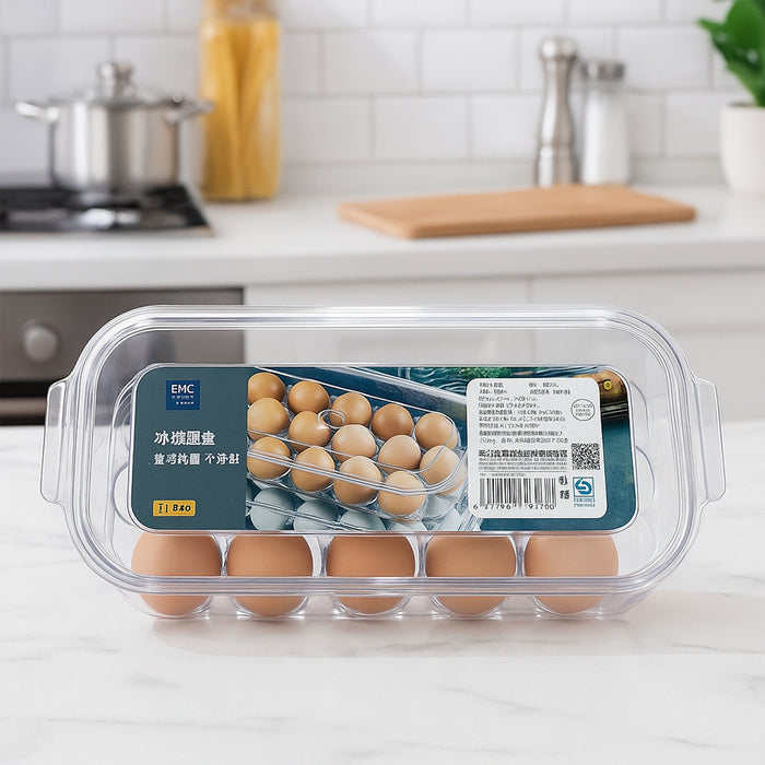 Spacious Transparent Egg Holder with Protective Lid Keep Eggs Fresh Large Capacity