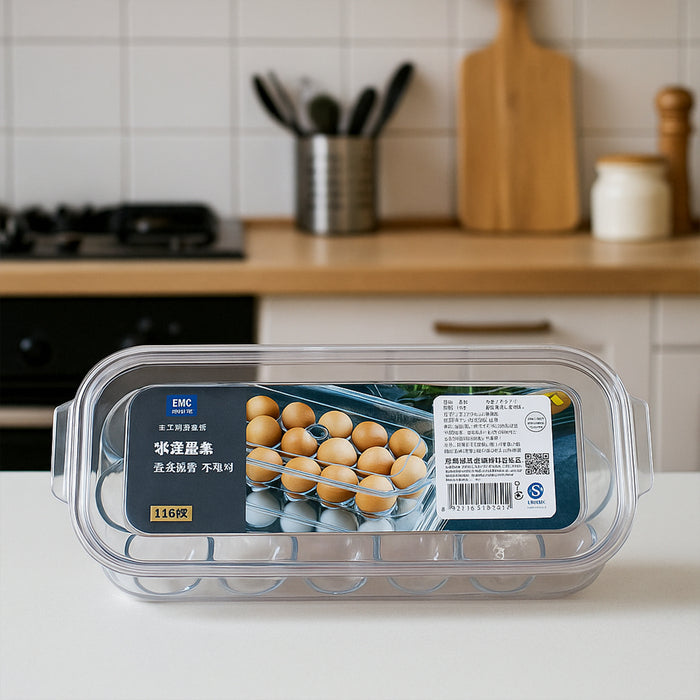 Spacious Transparent Egg Holder with Protective Lid Keep Eggs Fresh Safe