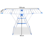 Heavy duty foldable cloth drying stand with 156 cm wide drying rack dimensions for home laundry use Qatar