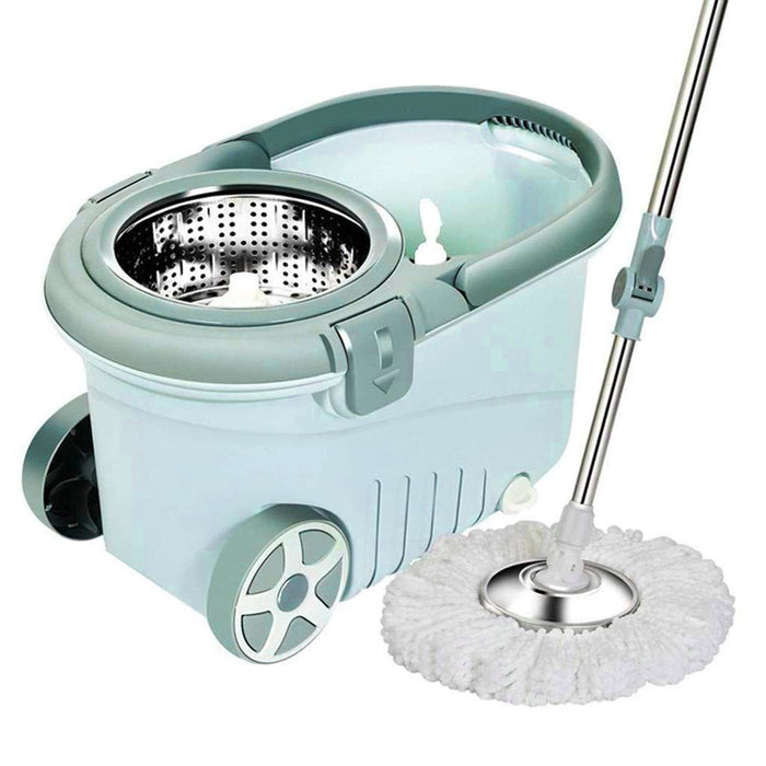 Spin Mop Bucket Set | Stainless Steel Basket Home Cleaner| Microfiber Absorbent Mop Heads High quality large capacity