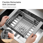 Adjustable dish rack with screw lock fixing system for secure sink placement in Homesouq Qatar
