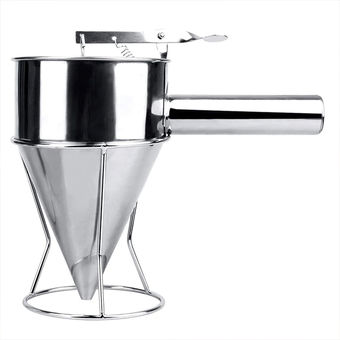 Premium Stainless Steel Batter Funnel Dispenser With Stand safety in design