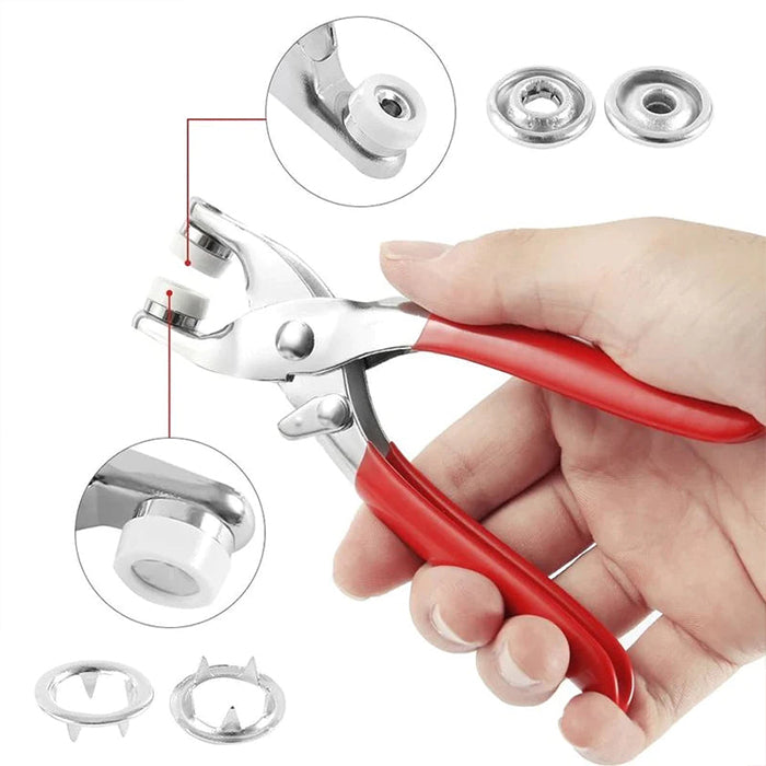 One Press Quick Button Fitter Plier, Stainless Steel Thickened Snap Button Fixer