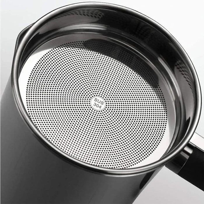 Oil Filter Stainless Steel Oil Strainer Pot Grease Can with Lid Filter Residue 1.7L Oil, Storage Container with Removable Filter Anti-Scalding Handheld stainless steel
