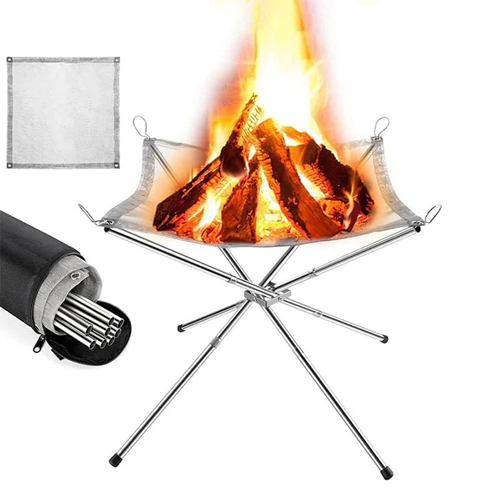 Stainless Steel Fire Pit with Carry Bag  different parts