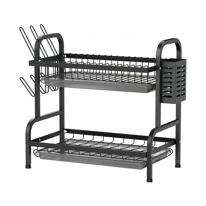 Stainless Steel Kitchen Dish Drying Rack with Drain Tray 2 tier