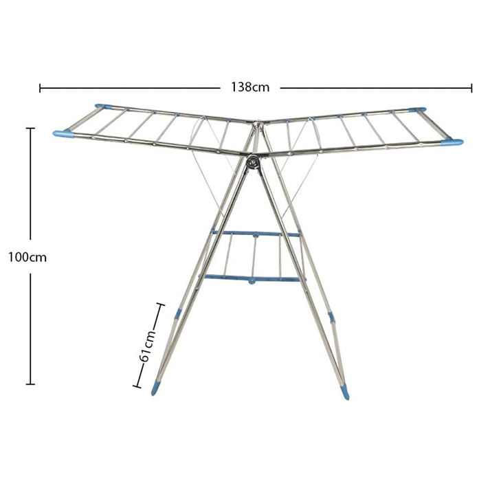 Foldable laundry drying rack with sturdy metal frame for indoor use, space-saving clothes drying rack Qatar