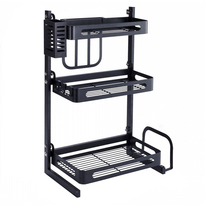 Stainless Steel Spice Rack, Kitchen Storage Countertop Organizer, Storage Basket with Cutlery Holder best quality