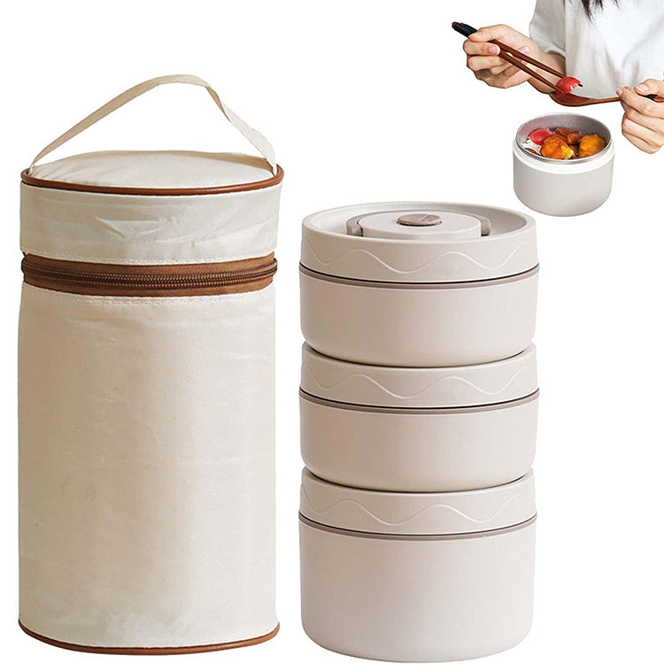 Stainless Steel Thermal Vacuum Insulated Lunch Box multi layer packaging