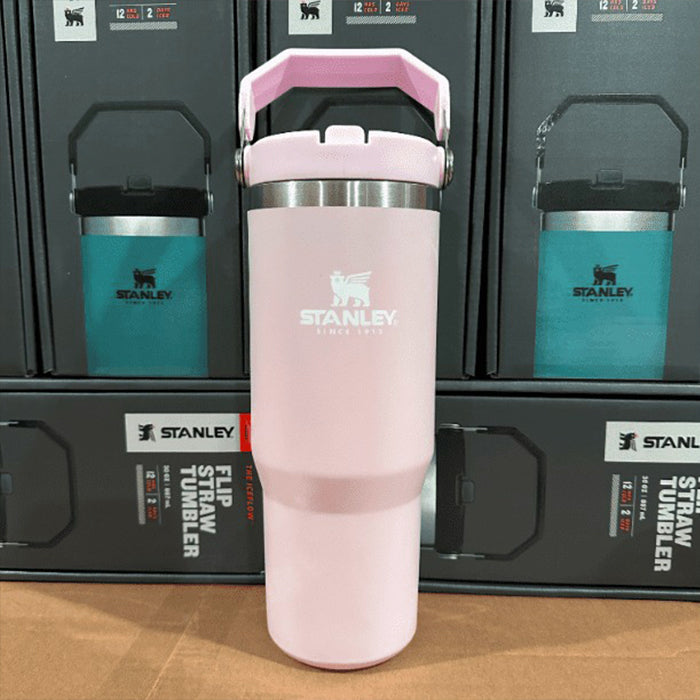 Stanley IceFlow Flip Straw Tumbler with Handle 30 oz | Twist On Lid and Flip Up Straw Convenient and Portable