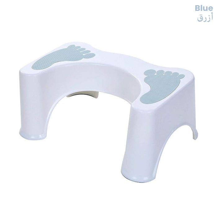 Stool for Western Toilet - Comfortable Non-Slip Squatting Toilet Bathroom Seat Foot Rest Stool Blue