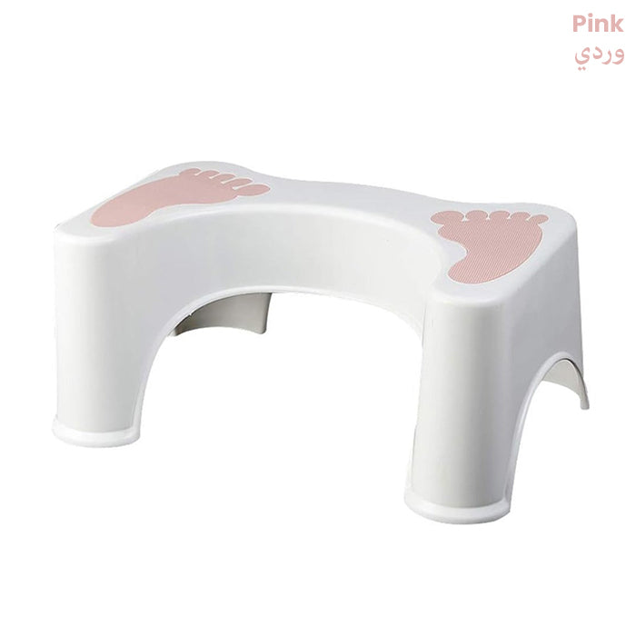 Stool for Western Toilet - Comfortable Non-Slip Squatting Toilet Bathroom Seat Foot Rest Stool Pink