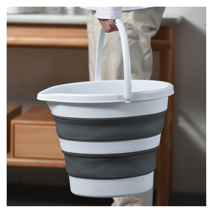 Portable bucket carried by handle showing sturdy design for outdoor camping Qatar