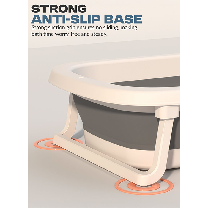 Foldable bathtub with strong anti-slip suction base for stable baby bathing Qatar
