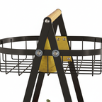 sturdy metal frame and handle detail of storage basket rack in kitchen Homesouq Qatar