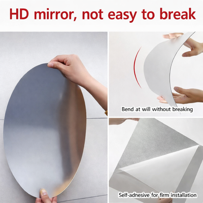Oval wall mirror adhesive design used as decorative accent in modern interior spaces Qatar