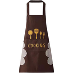 Brown unisex cooking apron with waterproof fabric and front pocket, suitable for chef use in Qatar