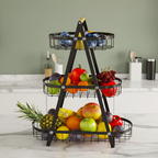 modern kitchen setup with 3 tier fruit basket filled with fruits Homesouq Qatar