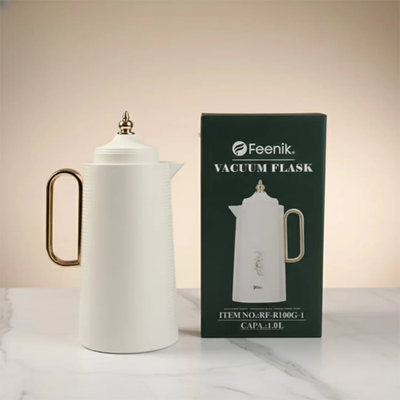 Vacuum flask with branded box packaging, modern insulated flask for home and gifting Qatar