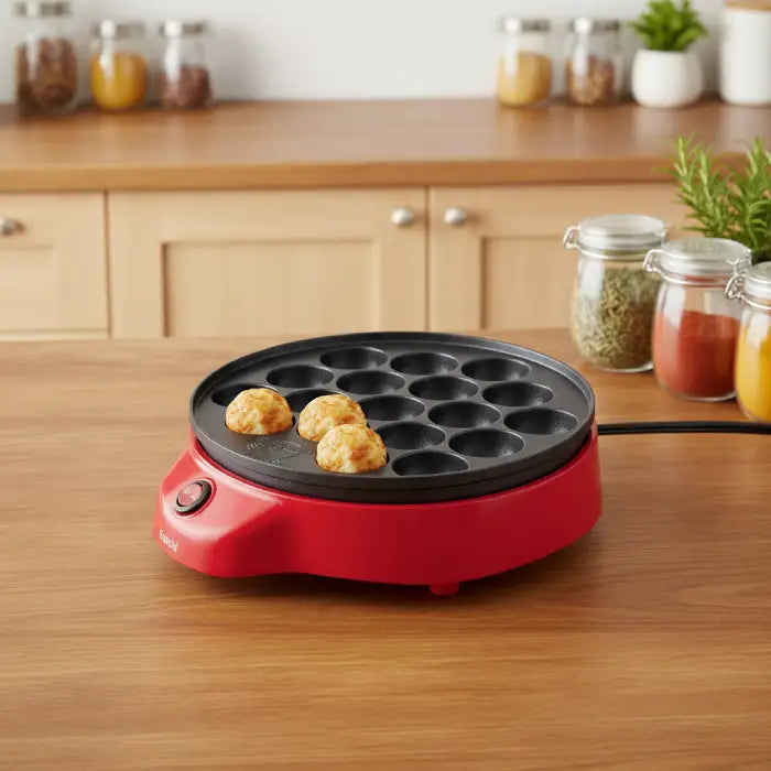 Saachi mini pancake and dumpling maker placed on kitchen counter in modern setup homesouq Qatar