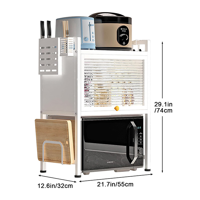 Microwave oven rack multi-tier microwave oven stand with spice rack by Homesouq Qatar