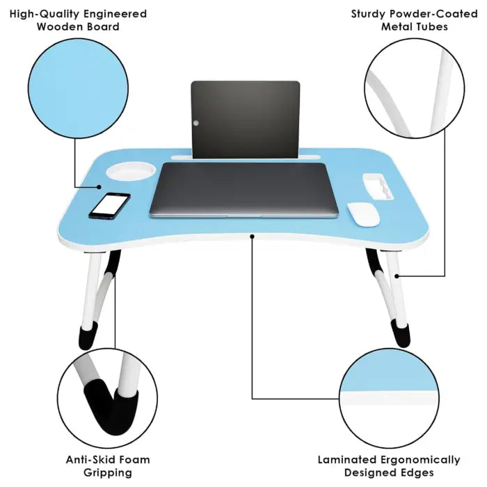 Portable laptop table with smooth surface and modern design for home use Homesouq Qatar