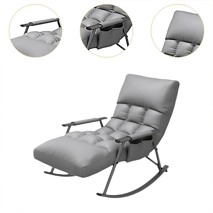 Rocking chair with extended footrest and ergonomic padded seat design Qatar
