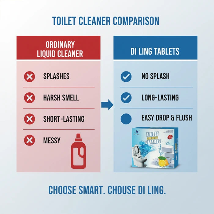 Comparison between liquid cleaner and tablet solution for better hygiene in toilet cleaner Homesouq Qatar