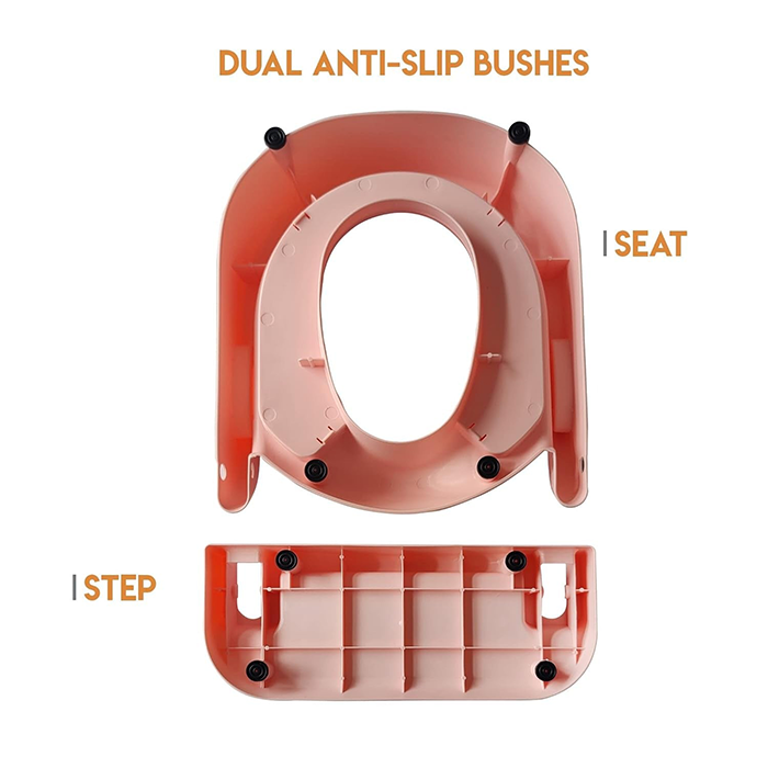 Toilet Pottya Triner Seat with Step and Ladder, Comfortable Seat, Anti‐Slip Ladder Pads anti slip